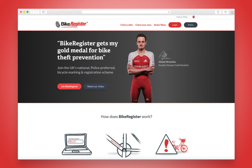 Bike Register website