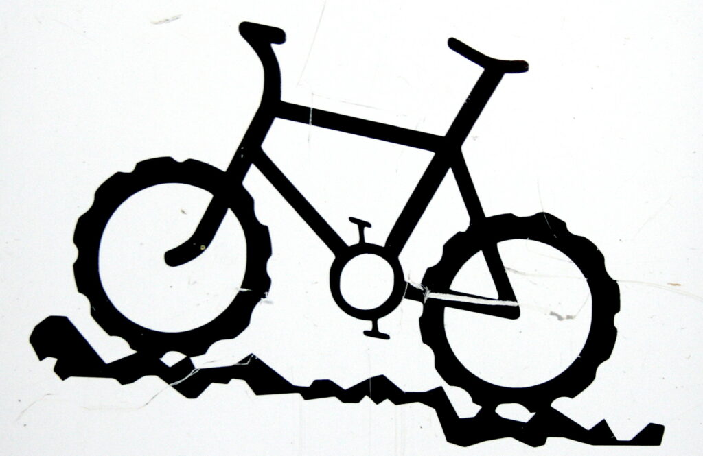 Bike sign at Dalby Forest trail centre