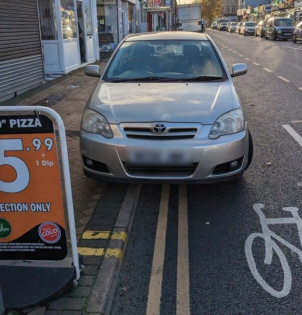 Car parked in Boscombe bike lane