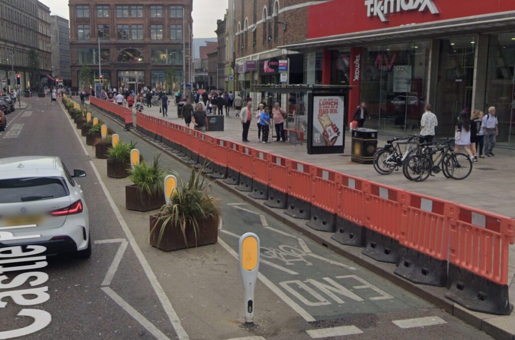 Castle Place bike lane, Belfast
