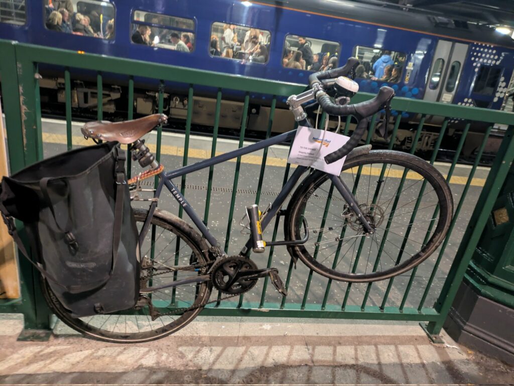 Cyclist issued warning letter for locking bike to railing at Waverley station, Edinburgh