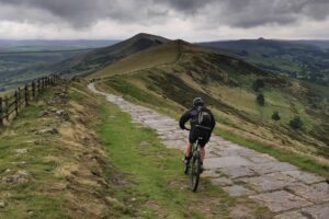Cyclist in Peak District