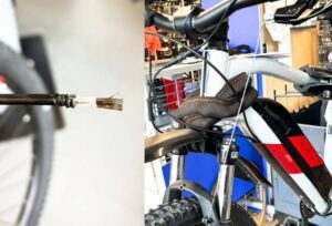 Cyclist removes front brake cable housing in shocking botch job