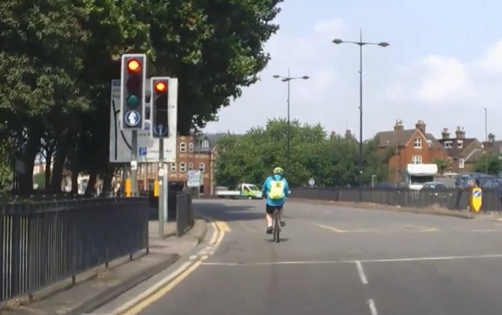 Cyclist stopped and fined by Surrey Police for riding through two red lights in Guildford