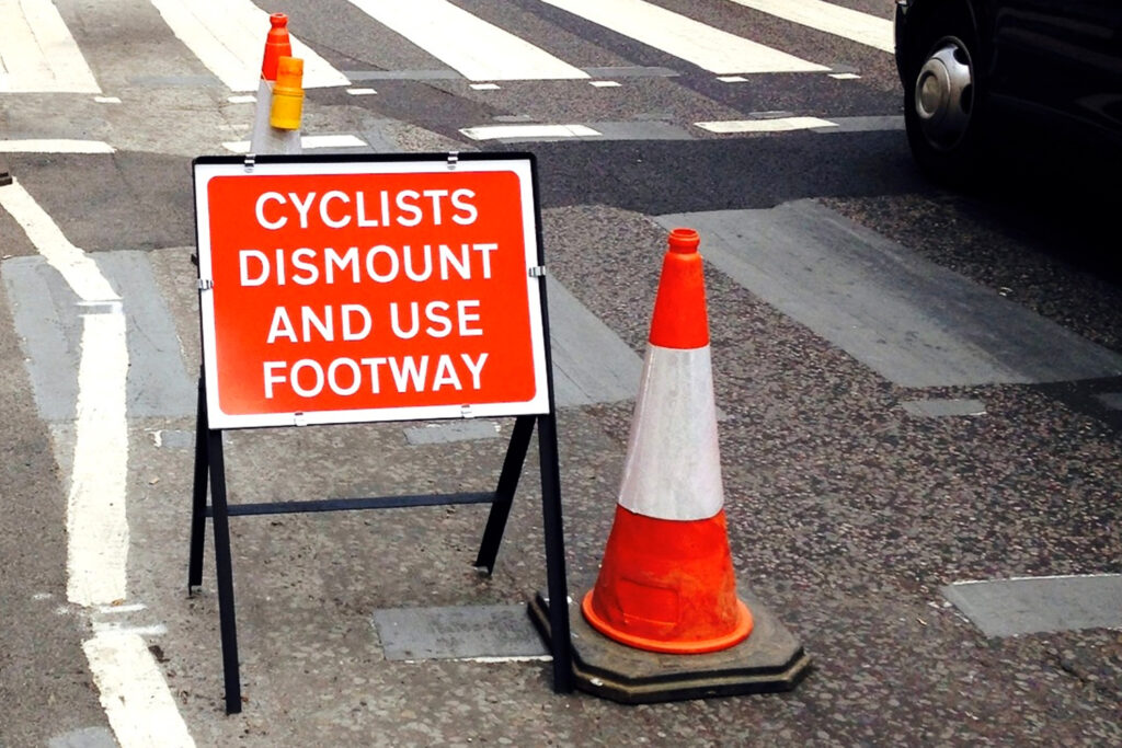 Cyclists dismount Jan 2026