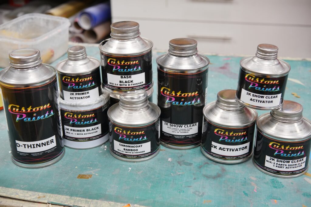 OPEN custom bike build paint cans