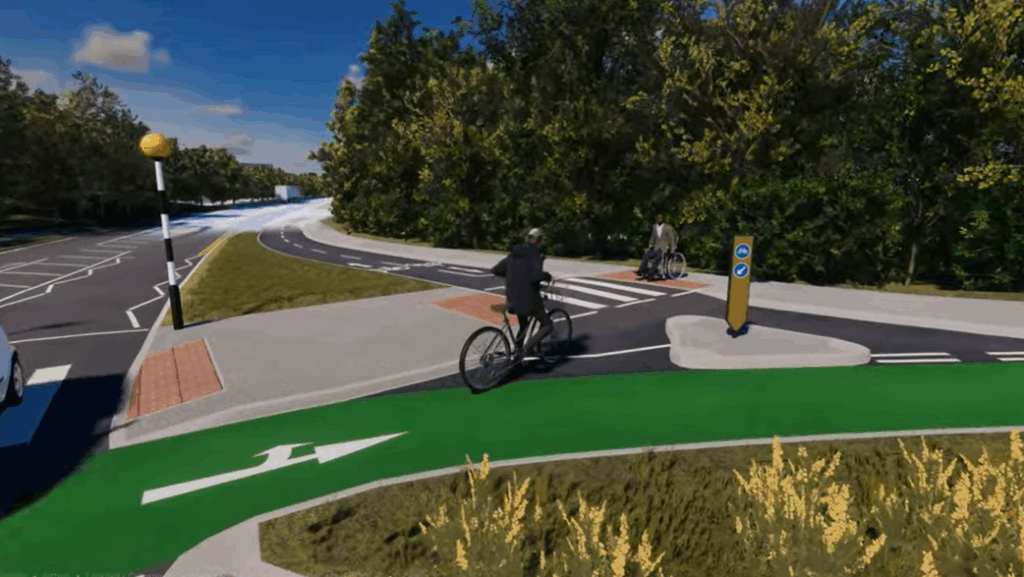Dutch style roundabout Hertfordshire – credit Hertfordshire county council