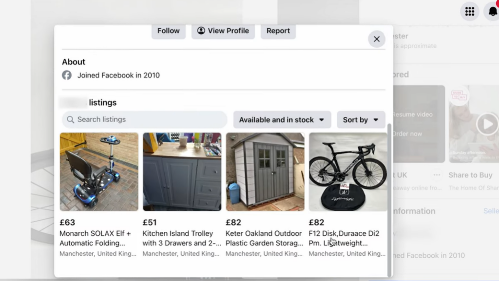 fb marketplace scam screenshot