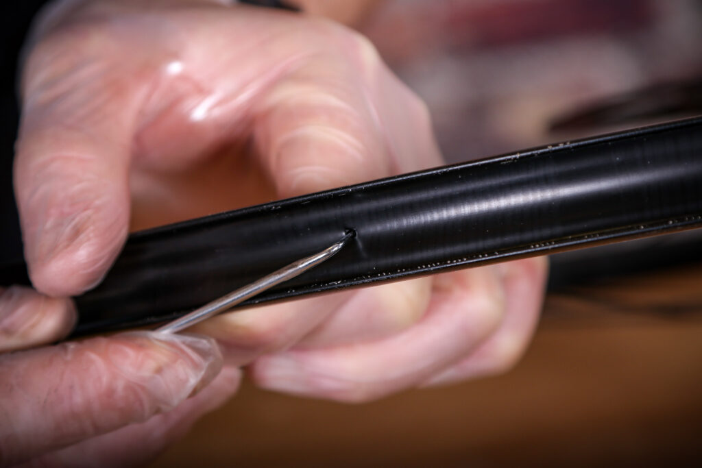 Fitting tubeless tyres – 07 – make valve hole in tubeless tape