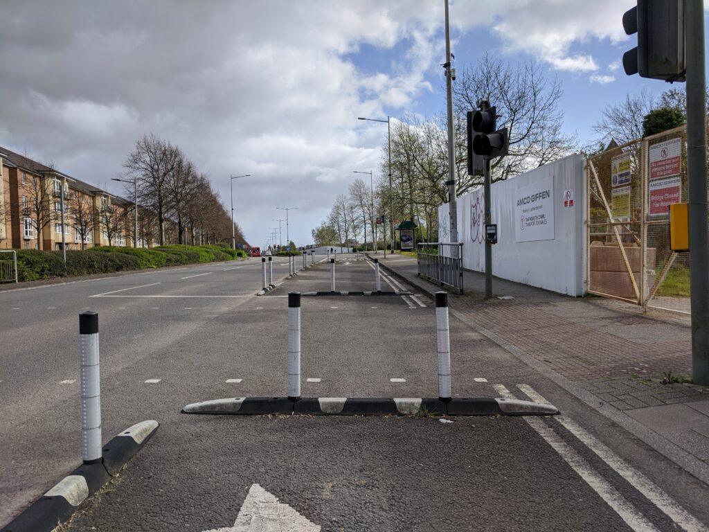 Cardiff cycle lane barrier