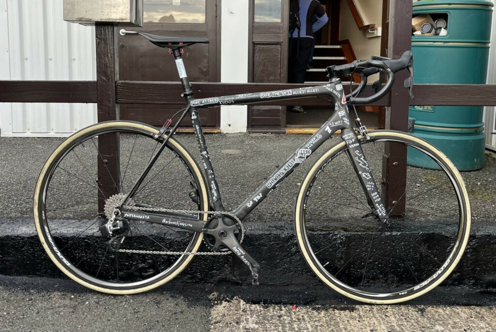Harry MacFarlane's British hill climb championships bike, 2024 (Simon Warren, Twitter)
