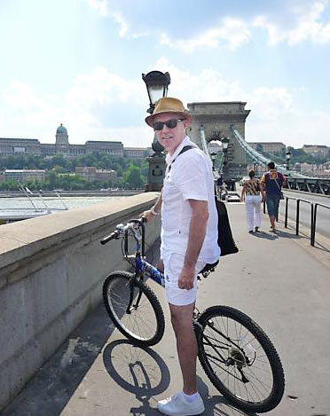 David Byrne with bike