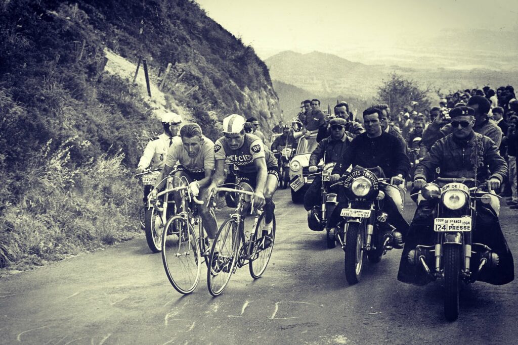 Jacques Anquetil and Raymond Poulidor, Puy de D&ocirc;me, 1964 Tour de France
