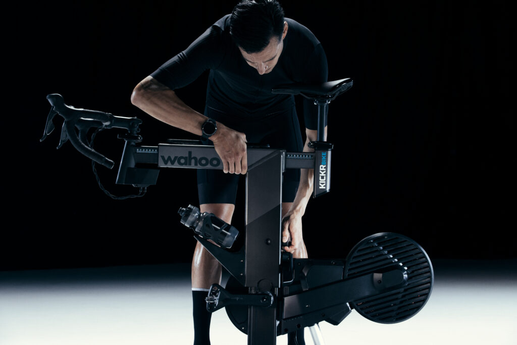 2022 Wahoo Kickr bike in use adjusting