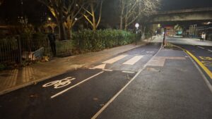 Lewisham segregated cycle lane