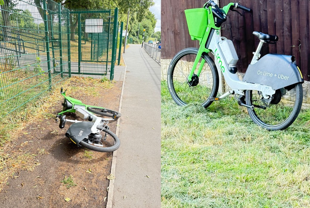 Lime bikes from Nottingham discarded in Gedling