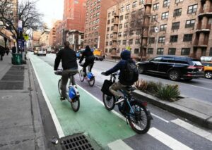 New York Sixth Avenue cycle lane