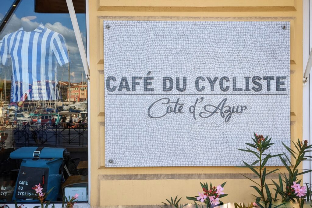 Nice-Antibes – Cafe du Cycliste mosaic (copyright Simon MacMichael)