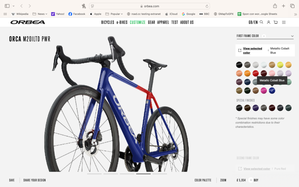 Orbea Orca M20i LTD Power &ndash; front paint choices