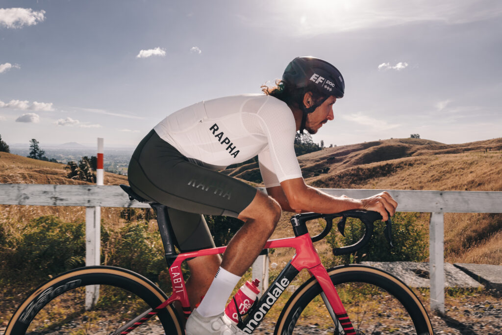 2025 Rapha Pro Team Bib Shorts III worn by Lachlan Morton