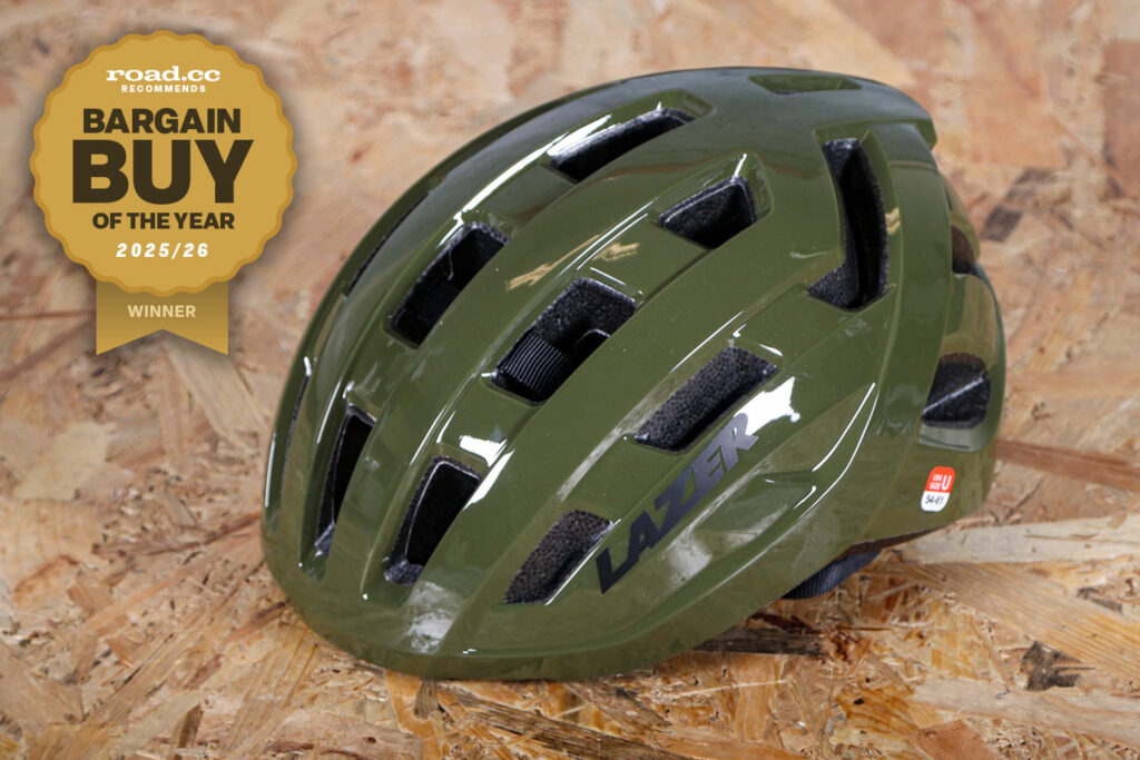 roadcc recommends awards 2025-26 – Bargain Buy of the Year – Lazer Tempo KinetiCore Helmet