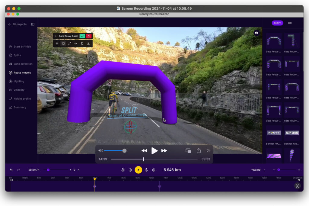 Rouvy Route Creator – place arch