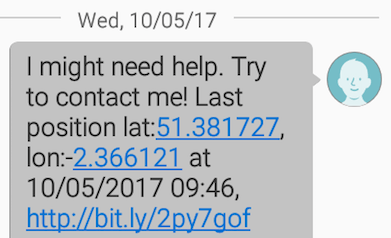 Emergency SMS example