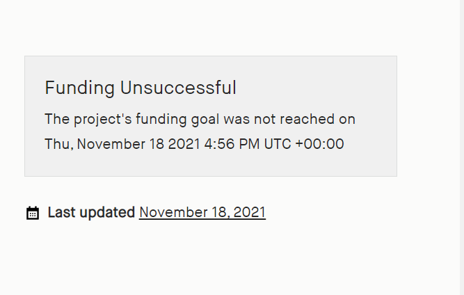 funding unsuccessful kickstarter