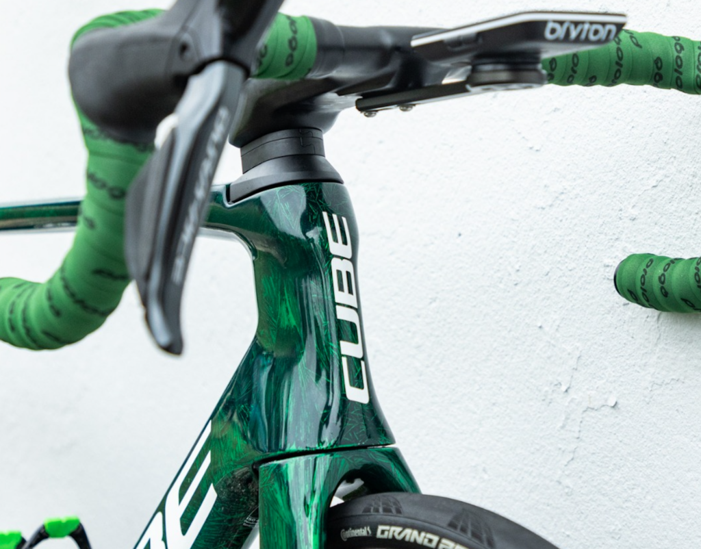2024 Cube Litening C:68X Aero Biniam Girmay green bike handlebars @Leon van Bon Photography