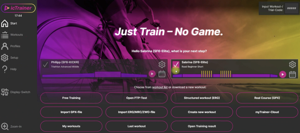 2025 icTrainer Home Screen