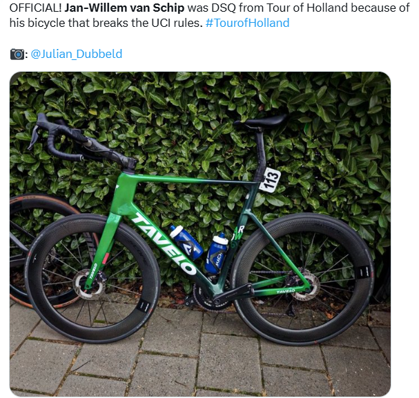 Jan-Willem van Schip wild aero bike set-up at Tour of Holland