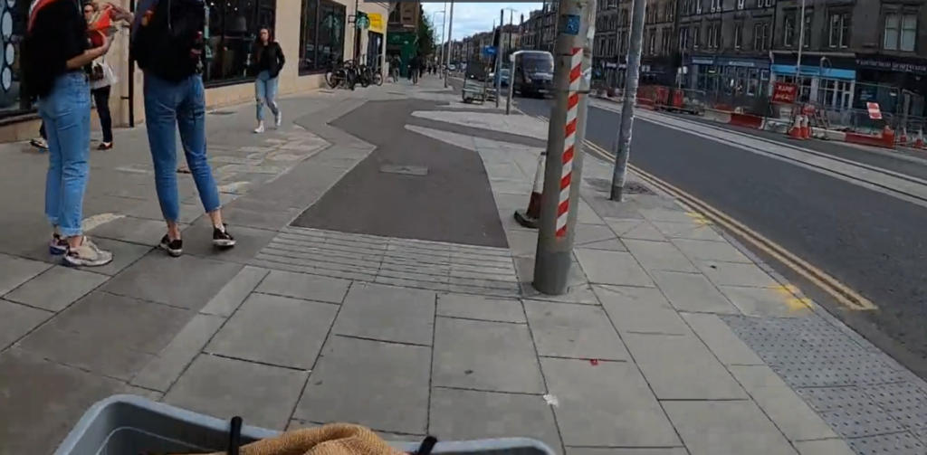 Leith Walk cycle lane Edinburgh