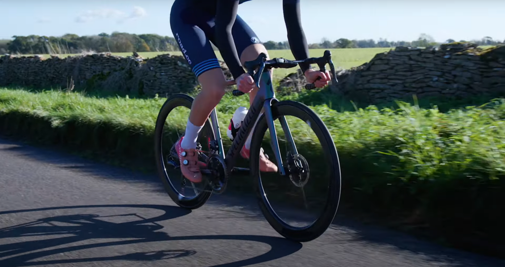2022 wheels test, road.cc Jamie riding shot