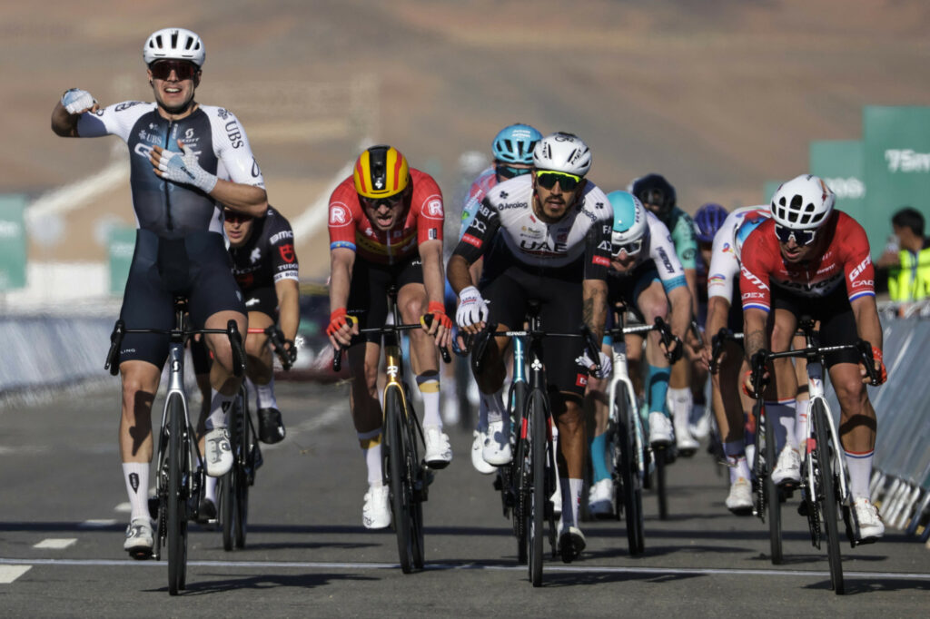Matteo Moschetti wins stage five, 2025 AlUla Tour