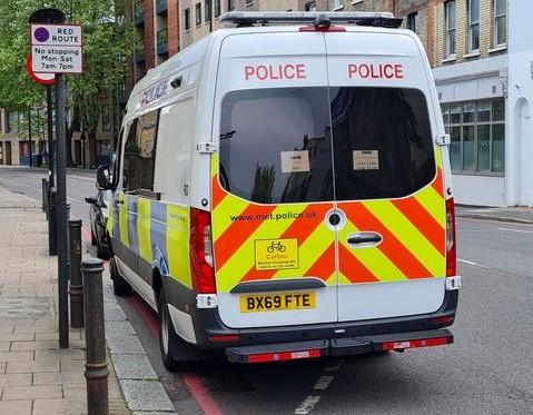 Cycle lane police van (credit: Matt Rawlinson)