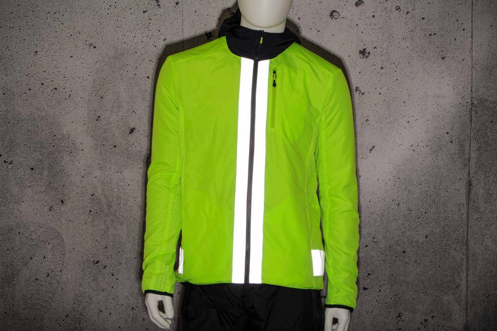 2021 BTWIN Warm Reversible Urban Cycling Jacket - hi-viz side - front reflective.jpg
