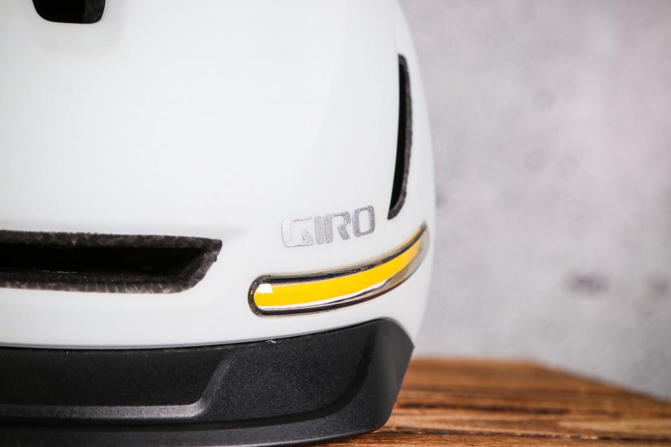 2022 Giro Ethos MIPS Helmet - front light and logo.jpg