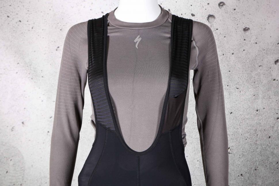 2022 Stolen goat Womens Black Ibex Bodyline Bib Shorts - straps front.jpg