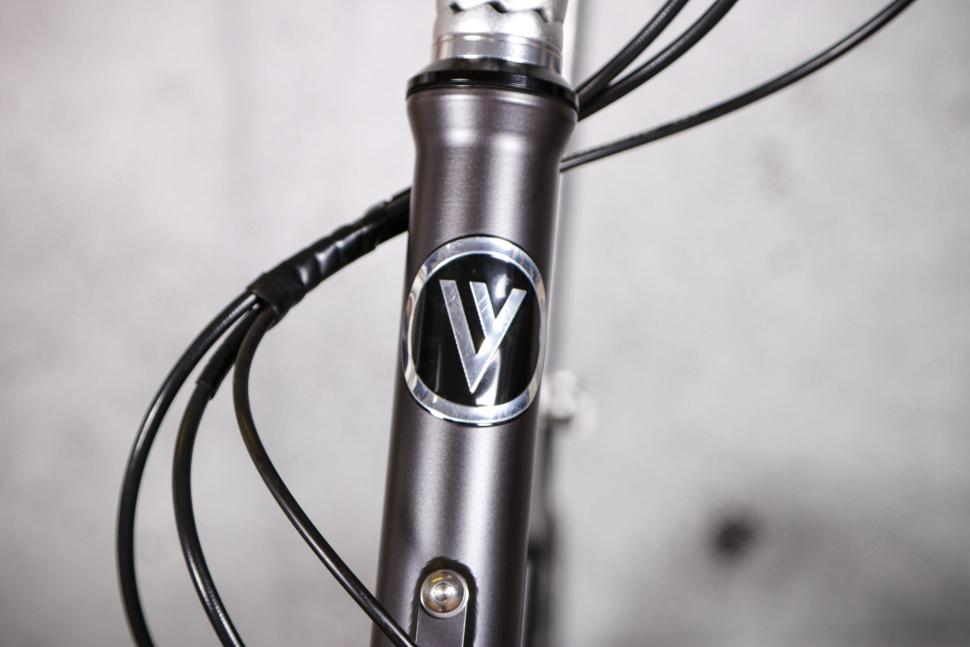 2022 Vello Rocky folding bike - head tube badge.jpg