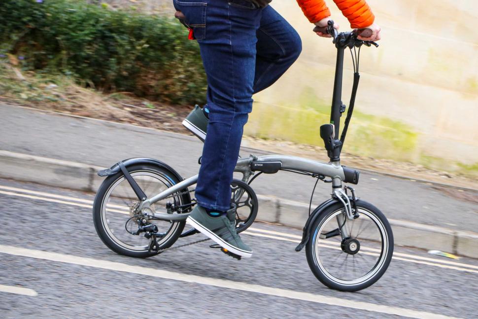 2023 BTwin Ultra compact 1 second light folding bike - riding 3.jpg