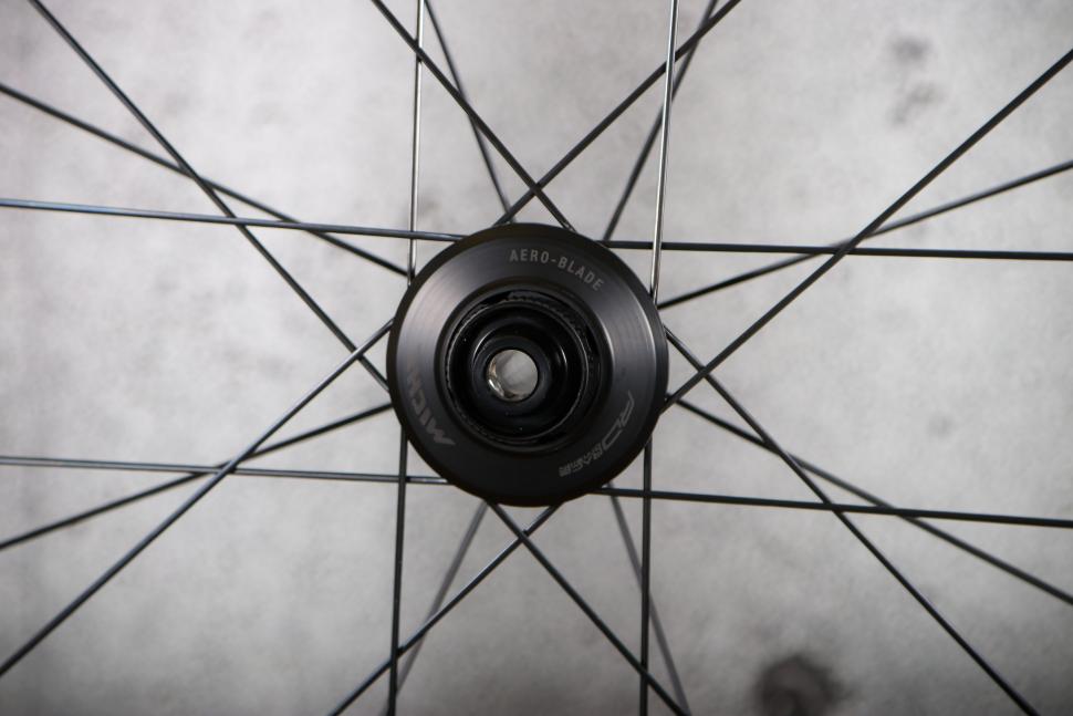 2024 Miche Kleos 50mm Tubeless Wheelset - front hub 1.jpg