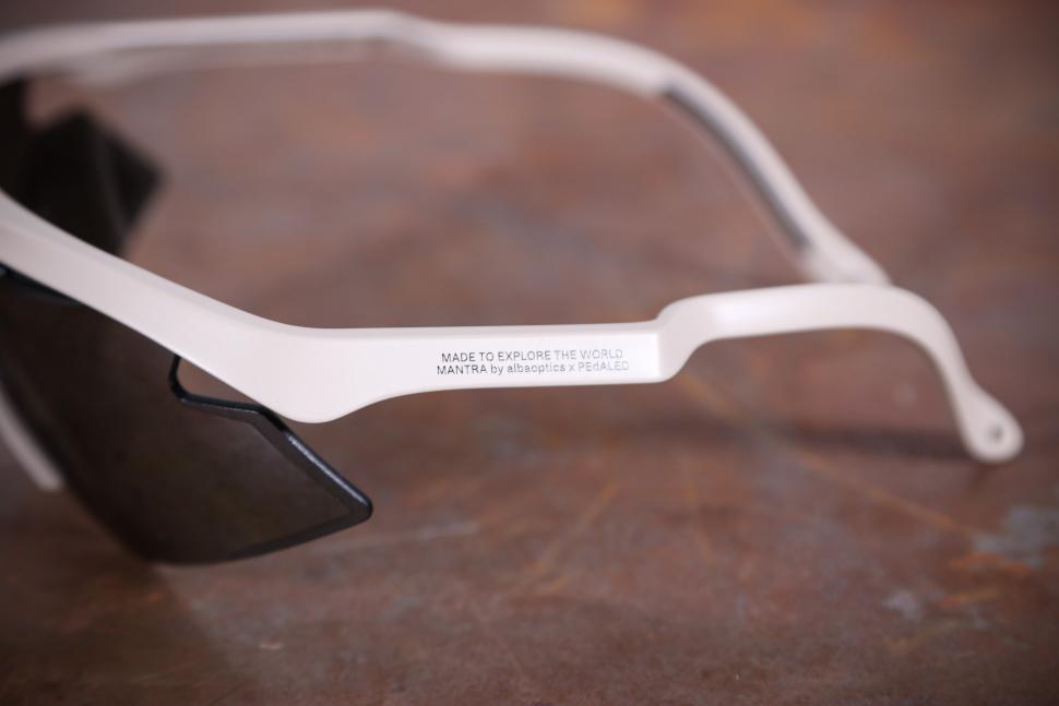 2024 PEdALED x Alba Optics Mantra Sunglasses Light Grey - arm detail.jpg