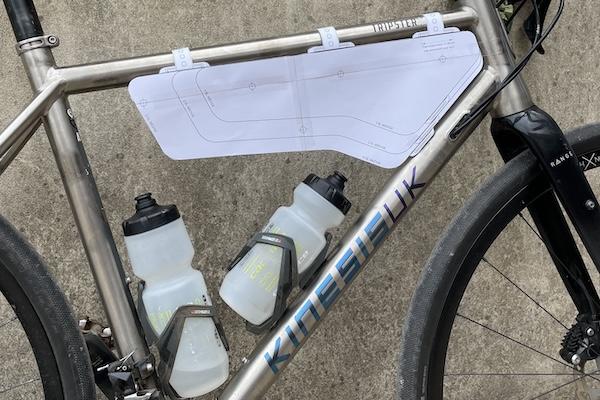 2024 Tailfin Frame Bag 3.5l Wedge Printable Template on Tripster with Bottles.JPG