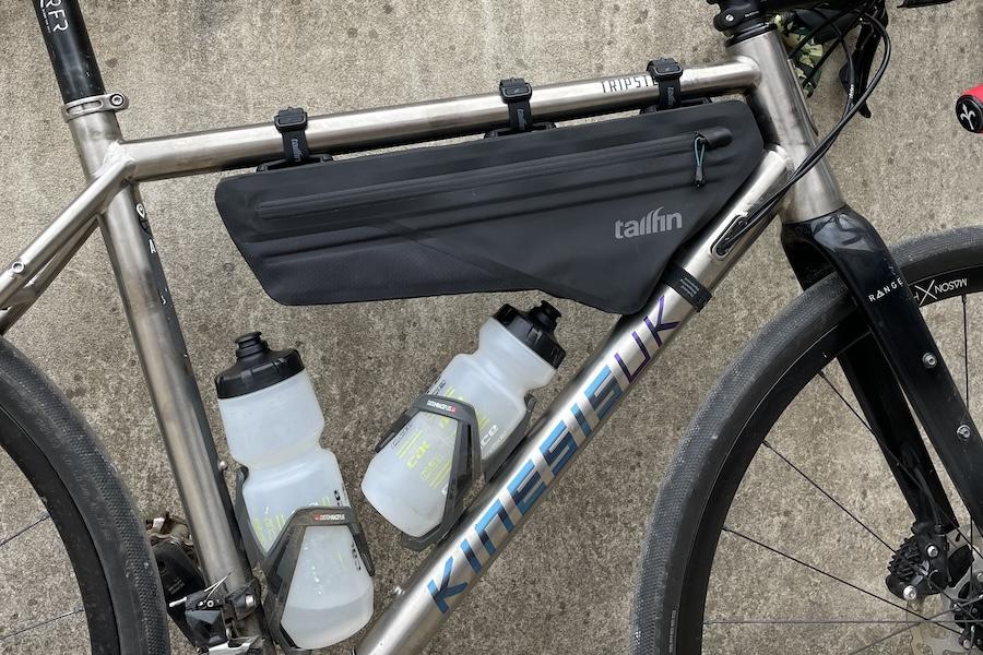 2024 Tailfin Frame Bag 3.5L wedge on Tripster with Bottles