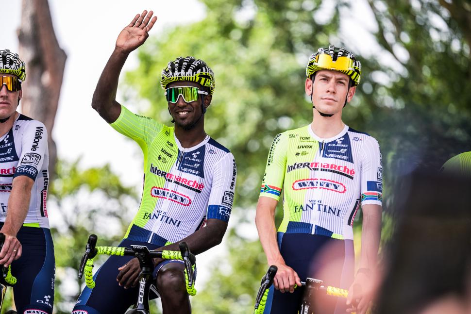 Biniam Girmay and Louis Meintjes (Intermarch&eacute;-Wanty), stage one, 2024 Tour de France (A.S.O./Charly Lopez)