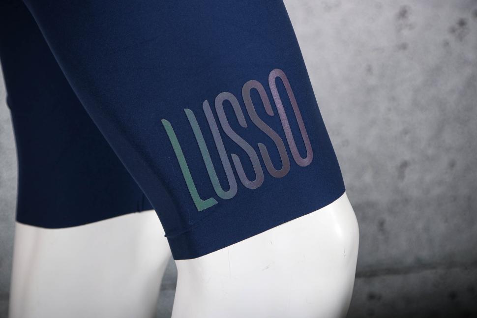 2025 Lusso Paragon Signature Bib Shorts Limited edition - Petrol Blue - cuff logo.jpg