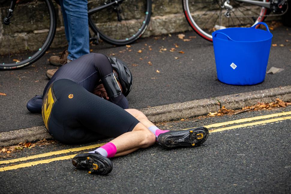 2025 National Hill Climb Championships - exhausted tired rider post-race