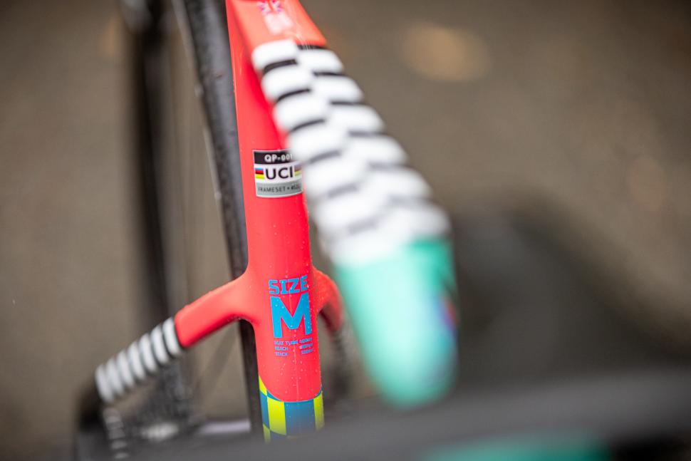 2025 National Hill Climb Championships - Harry Hudson bike UCI sticker and size