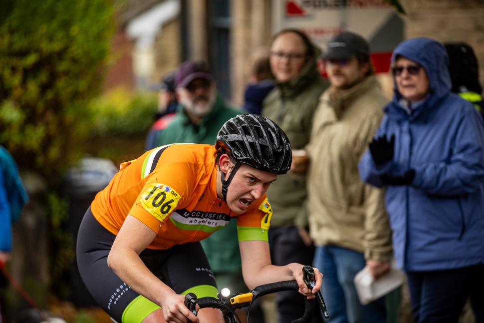 2025 National Hill Climb Championships - rider putting effort in mid-race