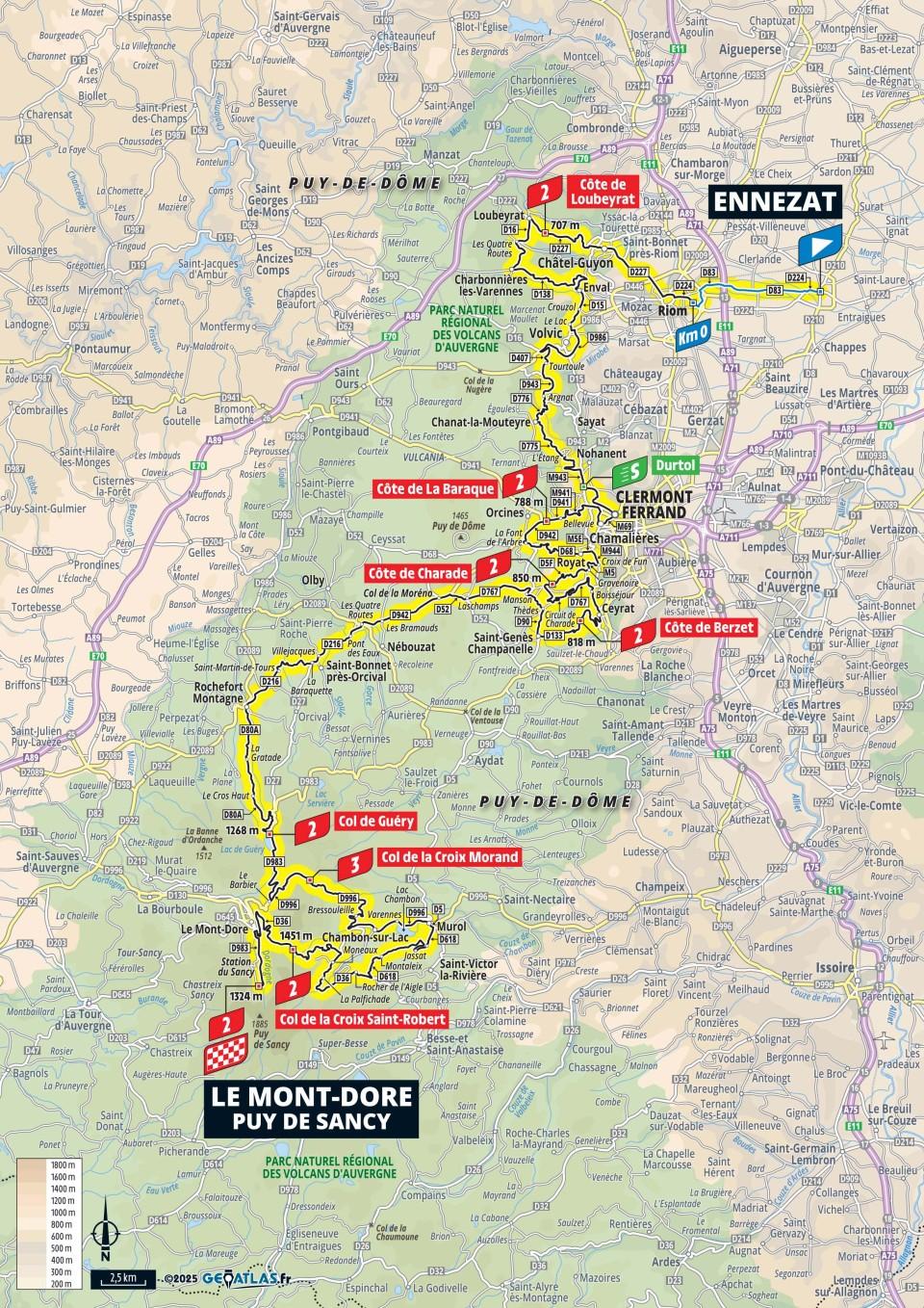 2025 Tour de France stage 10 map